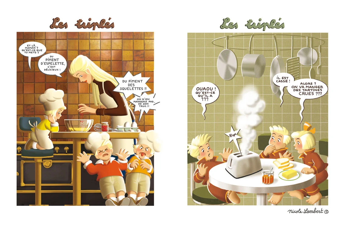 Iconic French children's books, Les Triplés by Nicole Lambert — L